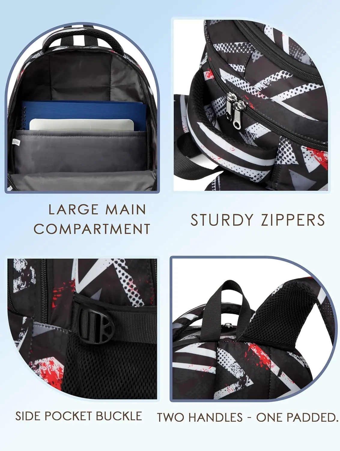 BLUEFAIRY Kids Backpacks for Boys Girls Elementary Primary Middle School Bookbags Back to School Bags for Childs Age 6-8 Mochilas Escolares para Niños Niñas 17 Inch Dark Black