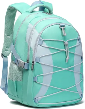 BLUEFAIRY Middle High School Backpack for Boys Girls Large Bookbag with Laptop Compartment Back to School Book Bags for Teens Teenagers Mochilas Escolares para Niños Niñas (Mint Green/Gray, Solid)