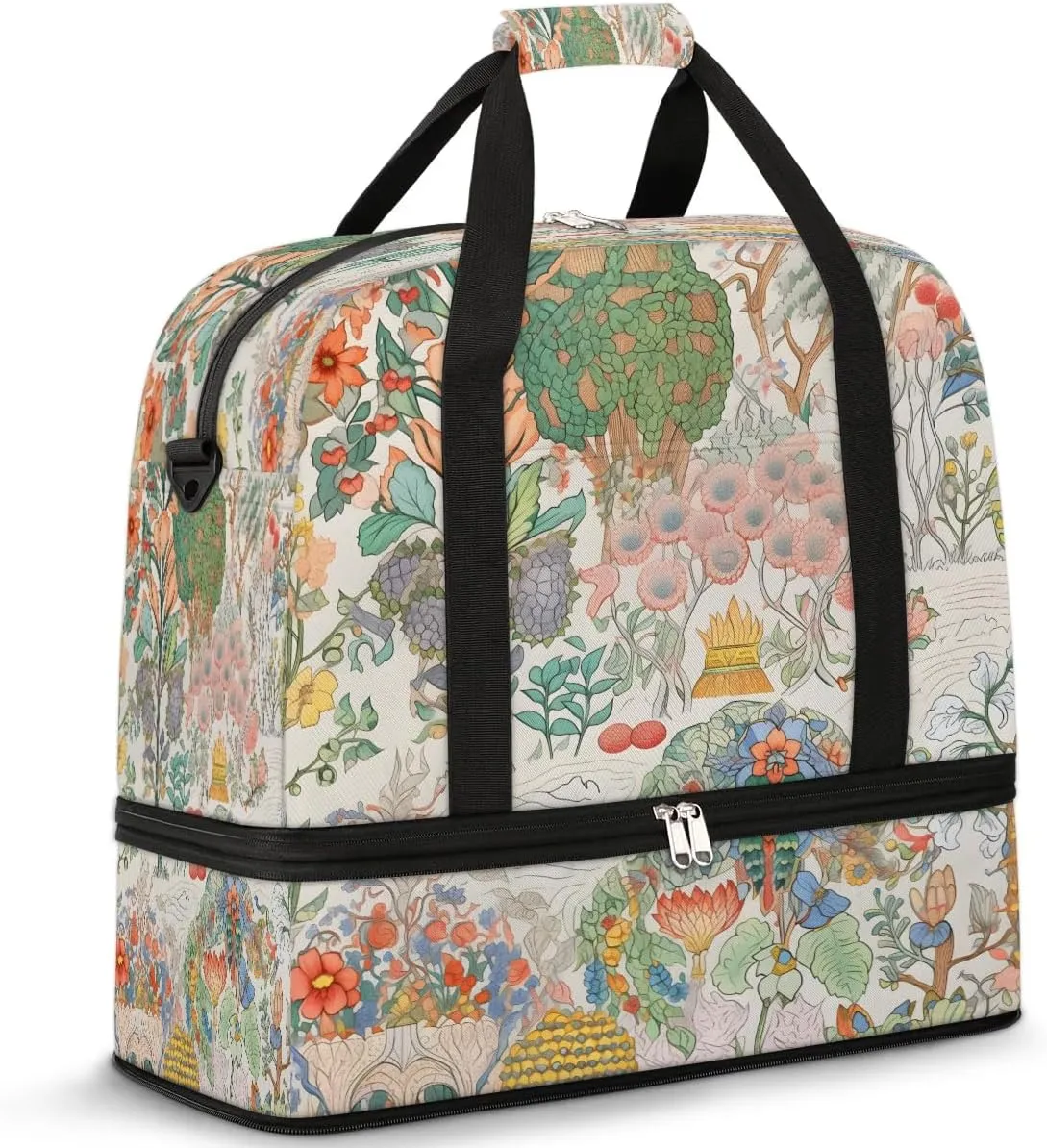 Botanical Garden Bounty Travel Duffel Bag, Travel Essentials, Gym Bag for Women, Weekender Overnight Bag With Shoes Compartment, Carry On Bags for Airplanes