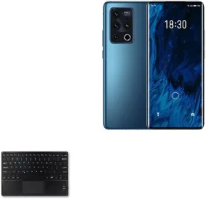 BoxWave Keyboard Compatible with Meizu 18s Pro - SlimKeys Bluetooth Keyboard with Trackpad, Portable Slim TouchPad - Jet Black
