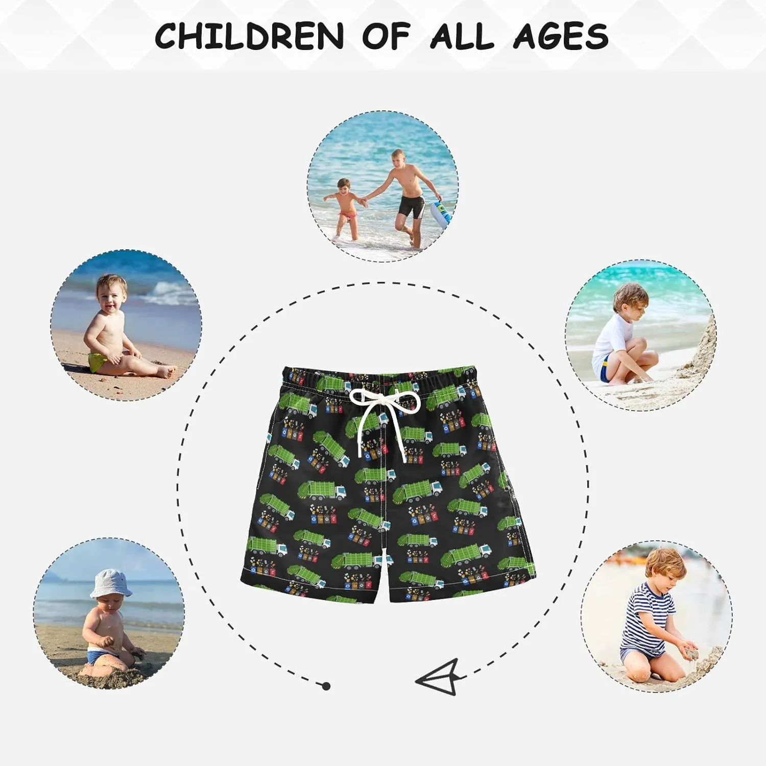 Boys' Swim Trunk Swimsuit Beach Shorts Quick Dry Beach Board Shorts