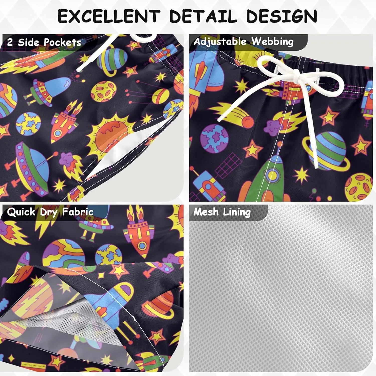 Boys' Swim Trunk Swimsuit Beach Shorts Quick Dry Beach Board Shorts