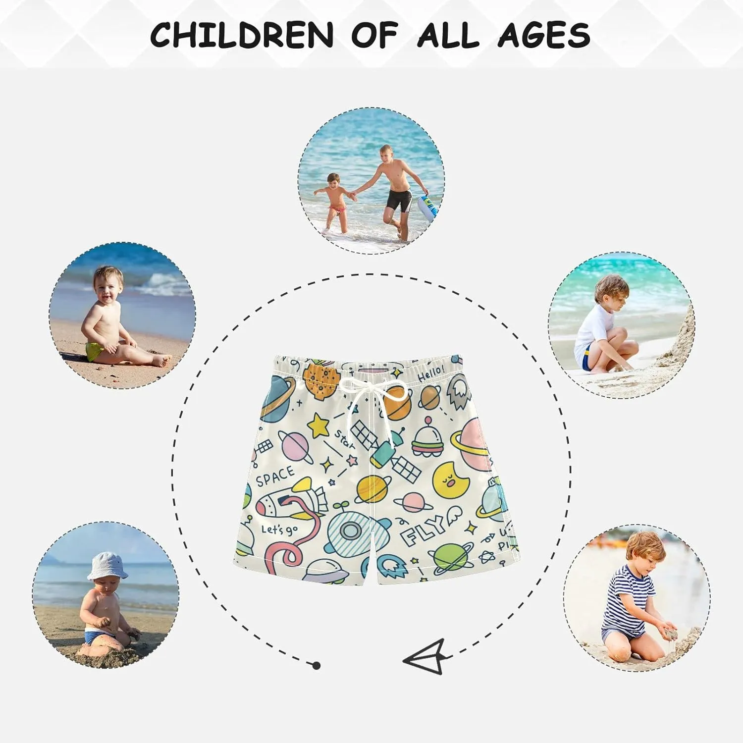 Boys' Swim Trunk Swimsuit Beach Shorts Quick Dry Beach Board Shorts