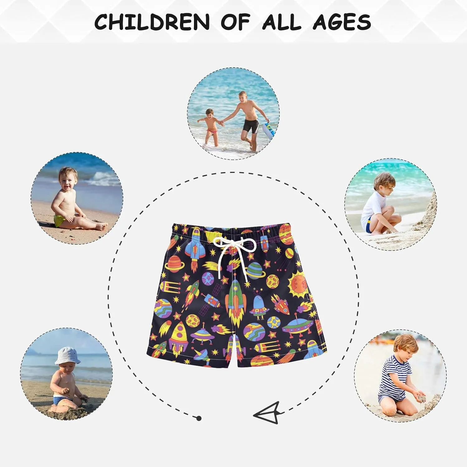 Boys' Swim Trunk Swimsuit Beach Shorts Quick Dry Beach Board Shorts