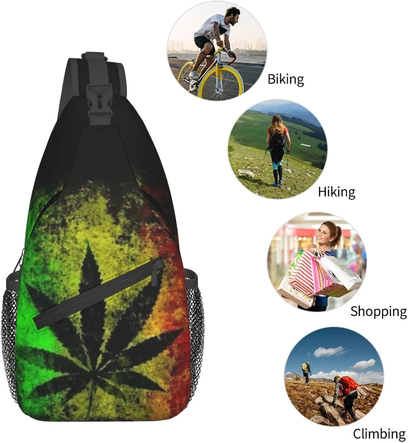 Breast Cancer Awareness Ribbon Faith Hope Love Sunflower Crossbody Bag Sling Bag Chest Bags Travel Shoulder Backpack