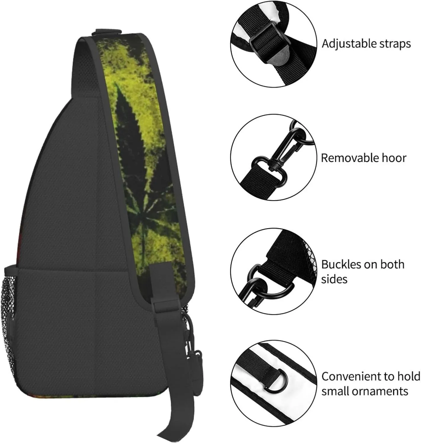 Breast Cancer Awareness Ribbon Faith Hope Love Sunflower Crossbody Bag Sling Bag Chest Bags Travel Shoulder Backpack