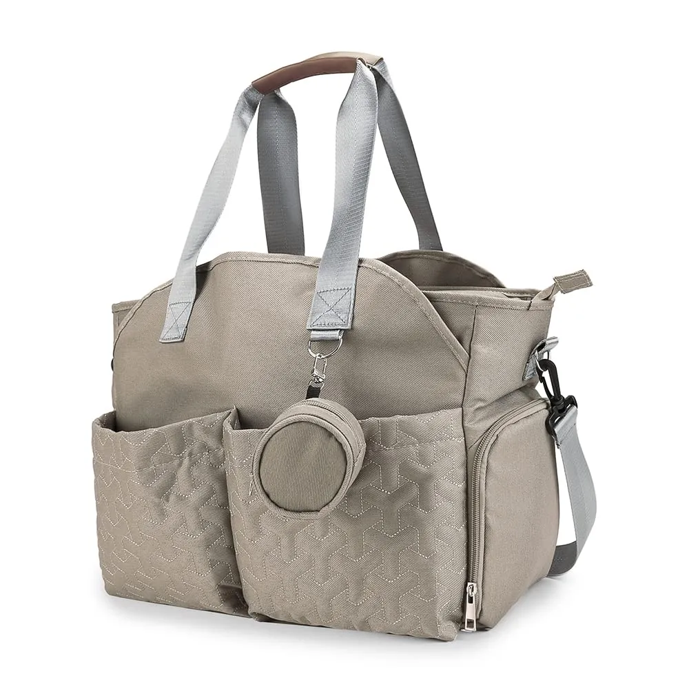 Breast Pump Bag - Baby Diaper Tote Bag with Laptop Sleeve Fit 15 Inch Laptop and Insulation Pocket, Fit Most Breast Pumps Like Medela, Spectra S1,S2 Avent（Brown）