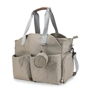 Breast Pump Bag - Baby Diaper Tote Bag with Laptop Sleeve Fit 15 Inch Laptop and Insulation Pocket, Fit Most Breast Pumps Like Medela, Spectra S1,S2 Avent（Brown）