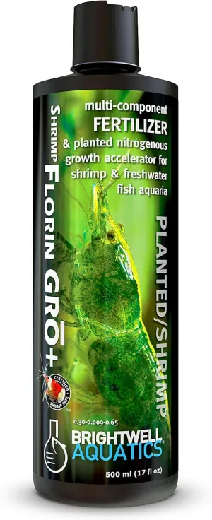 Brightwell Aquatics Shrimp FlorinGro   - Fertilizer and Planted Nitrogen Source for Accelerated Plant Growth in Freshwater Fish Aquariums, 500 ml (SFNGP500)
