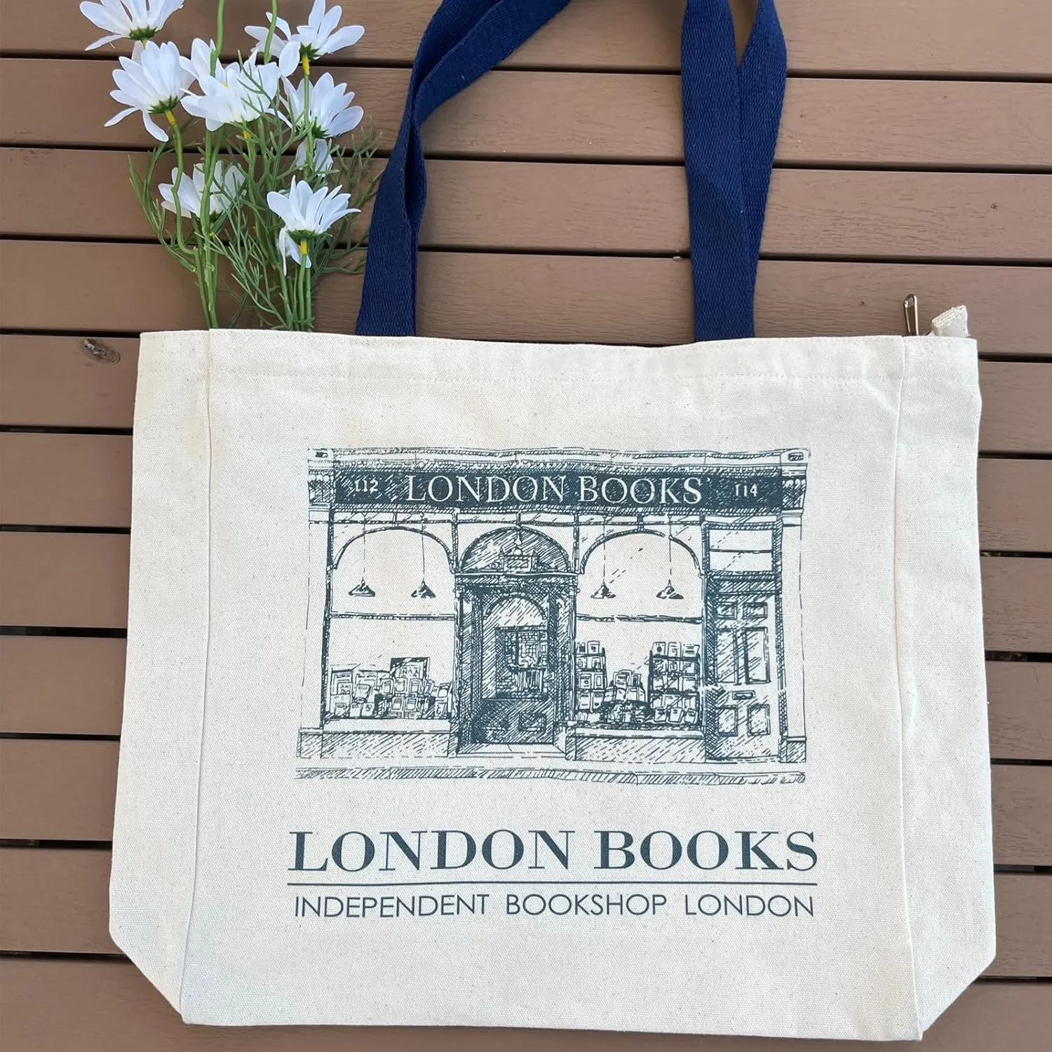 BROADREAM Canvas Tote Bag Aesthetic Shoulder Bag with Zippers and Interior Pocket