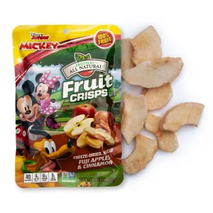 Brothers All Natural Disney Freeze Dried Fruit Crisps, Fuji Apple & Cinnamon, 0.35 Oz (Pack of 12), Made with 100% Fruit, Gluten Free, Soy Free, Vegan, Heathy Snack, Lunch Box Ready