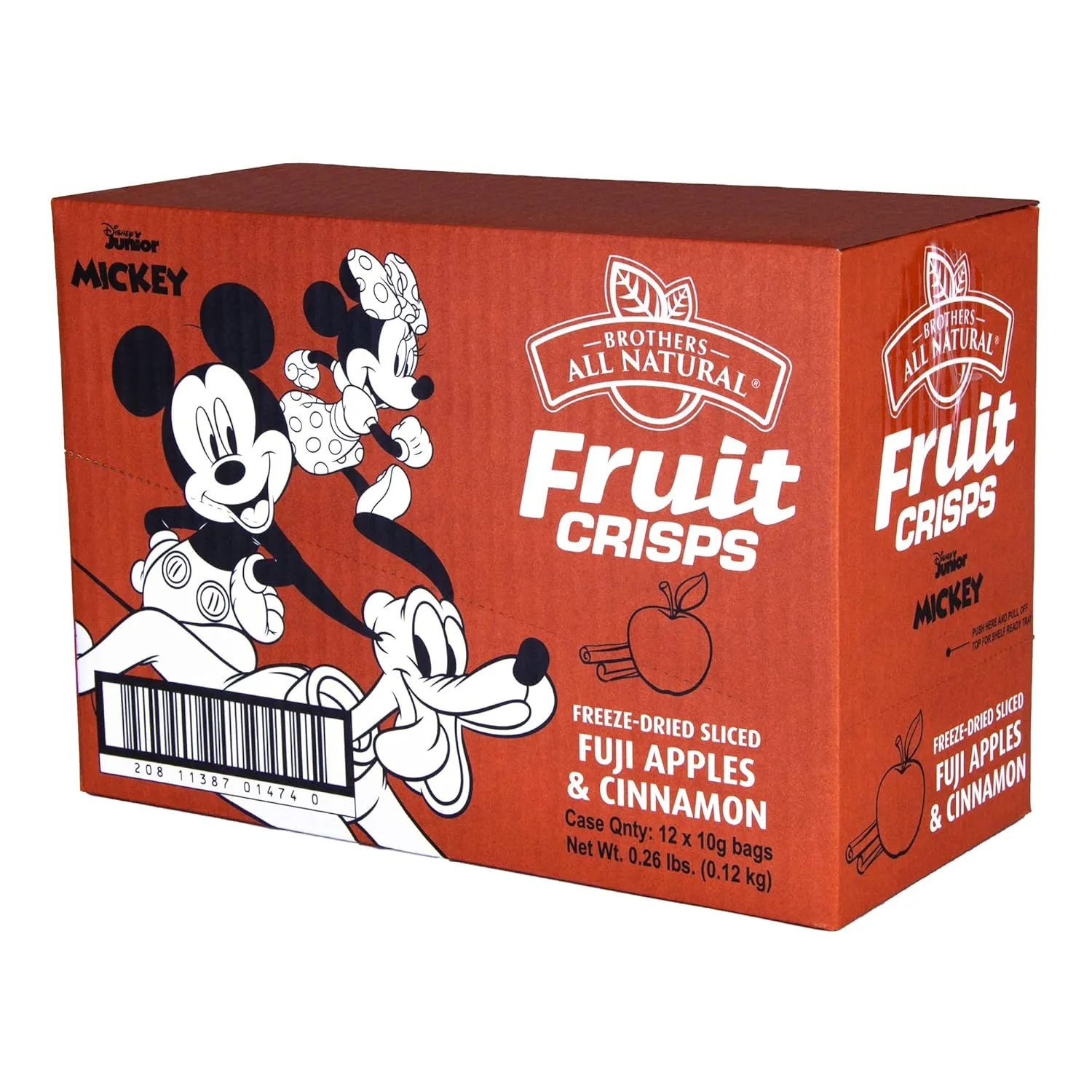 Brothers All Natural Disney Freeze Dried Fruit Crisps, Fuji Apple & Cinnamon, 0.35 Oz (Pack of 12), Made with 100% Fruit, Gluten Free, Soy Free, Vegan, Heathy Snack, Lunch Box Ready