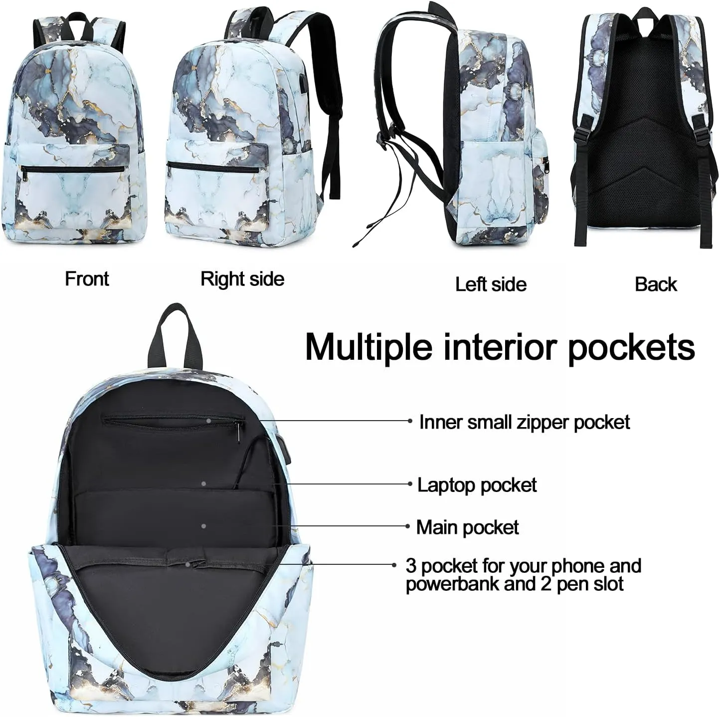 BTOOP Girls School Backpack Galaxy Schoolbag Laptop Bookbag Insulated Lunch Tote Bag Purse Teens Boys Kids