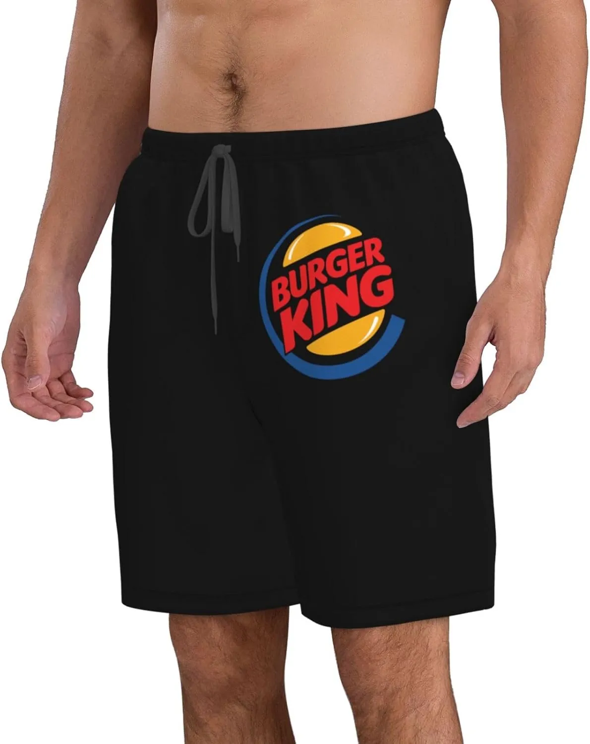 Burger King Swim Trunks Man's 9" Quick Dry Athletic Shorts with Pockets Bathing Suits