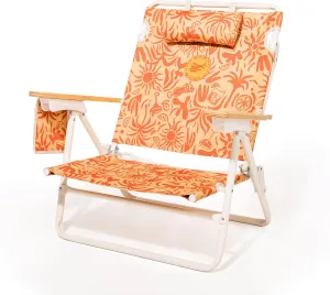 Business & Pleasure Co. Margaritaville Manana Backpack Beach Chair Lay Flat Reclining, Lightweight & Portable, Insulated Cooler Pocket, Hemisphere Dancer Tiki