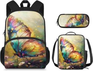 Butterfly Kids School Backpack for Girls 1st Grade Primary School Daypack Elementary Students Bookbag Teen Girls Backpack Designed To Be Lightweight and Comfortable