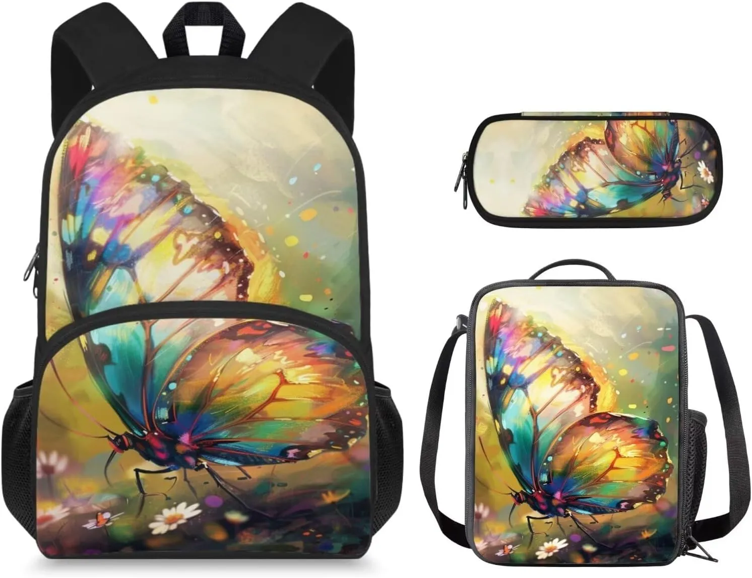Butterfly Kids School Backpack for Girls 1st Grade Primary School Daypack Elementary Students Bookbag Teen Girls Backpack Designed To Be Lightweight and Comfortable