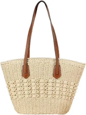 Caistre Straw Tote Bag for Women Summer Straw Shoulder Bag Beach Tote Bag Handwoven Straw Bag Purse Top Handle Beach Bags