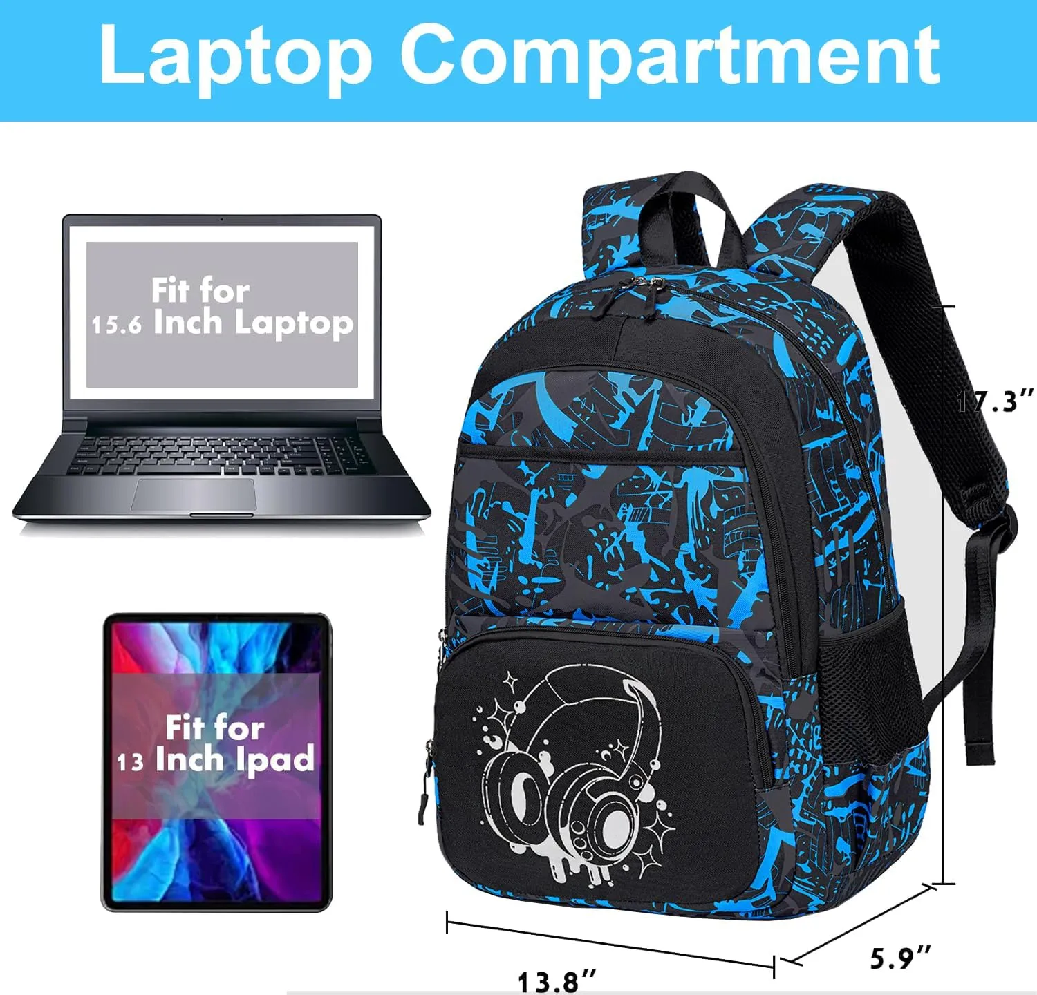 CAMTOP School Backpack for Boys Kids Bookbags Cool Camo Prints Elementary School Bags Travel Back Pack