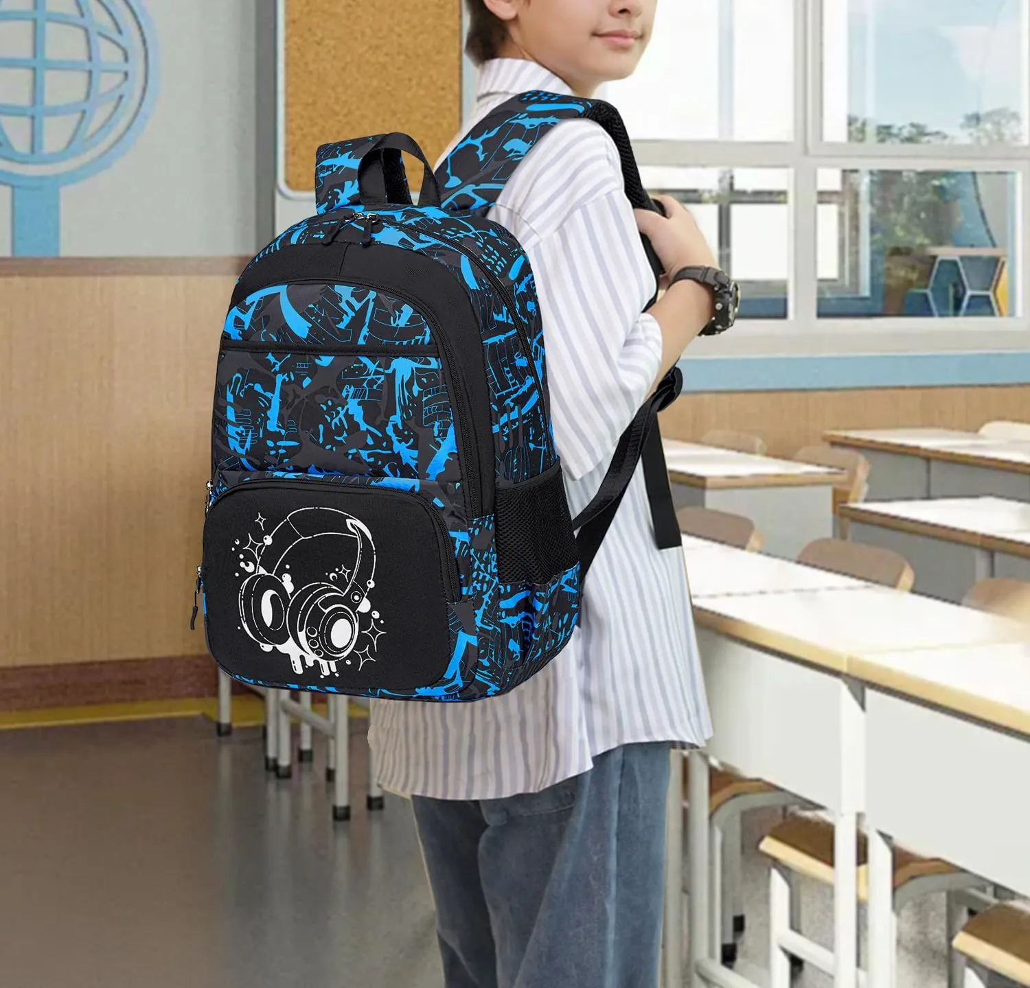 CAMTOP School Backpack for Boys Kids Bookbags Cool Camo Prints Elementary School Bags Travel Back Pack