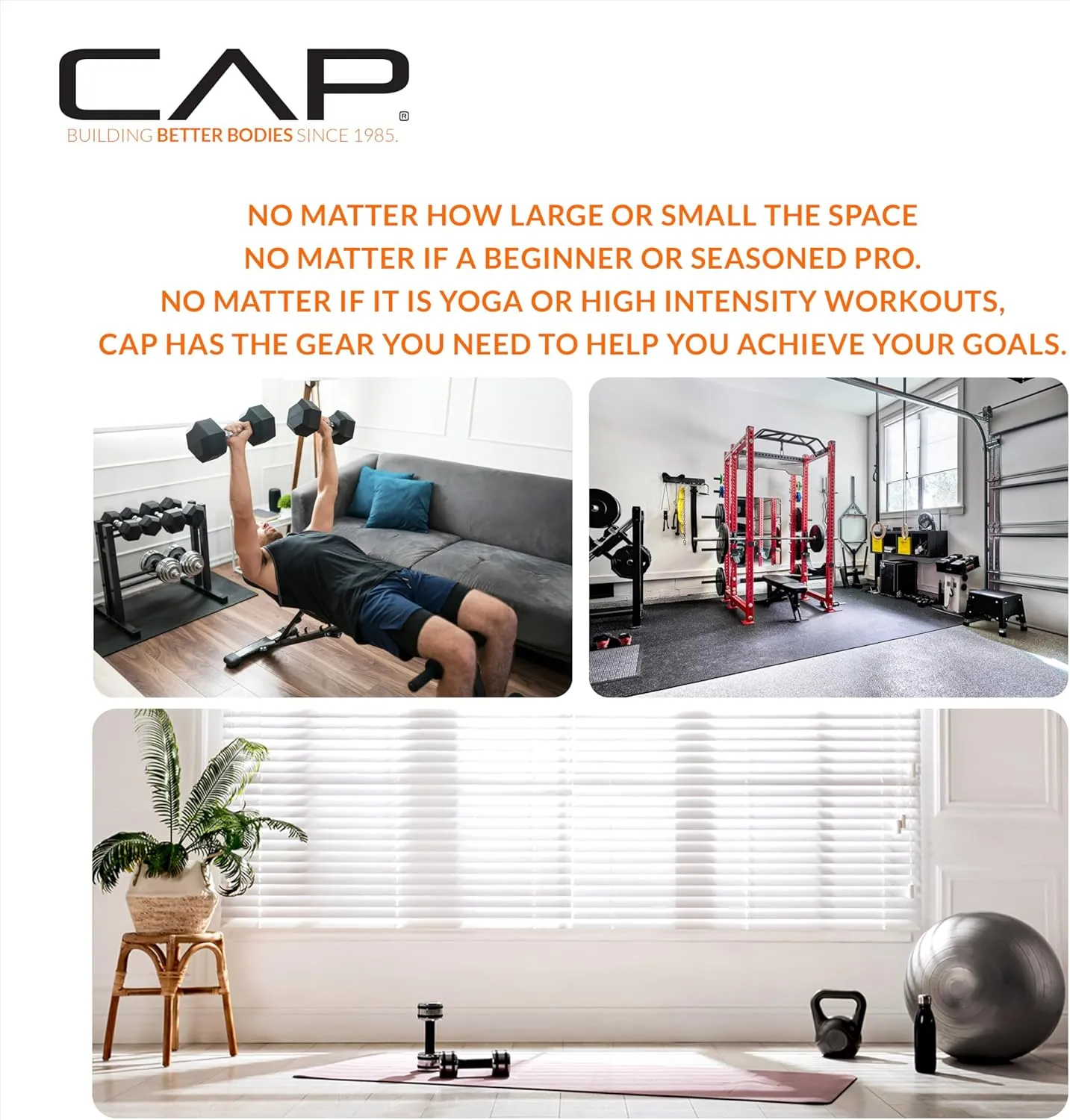 CAP Barbell All Purpose Folding Anti Tear Exercise Training Aerobic Fitness Gym & Gymnastics Balance Mat | Multiple colors