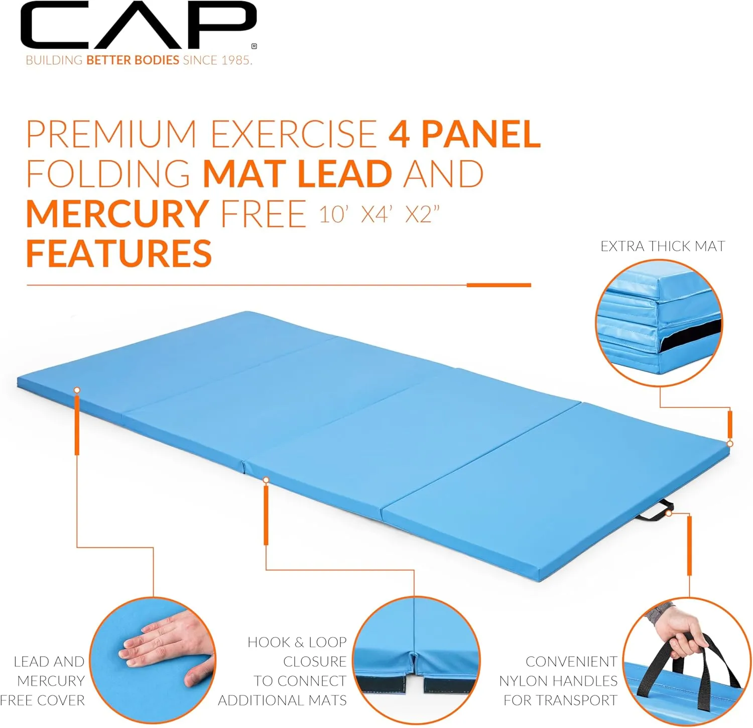 CAP Barbell All Purpose Folding Anti Tear Exercise Training Aerobic Fitness Gym & Gymnastics Balance Mat | Multiple options