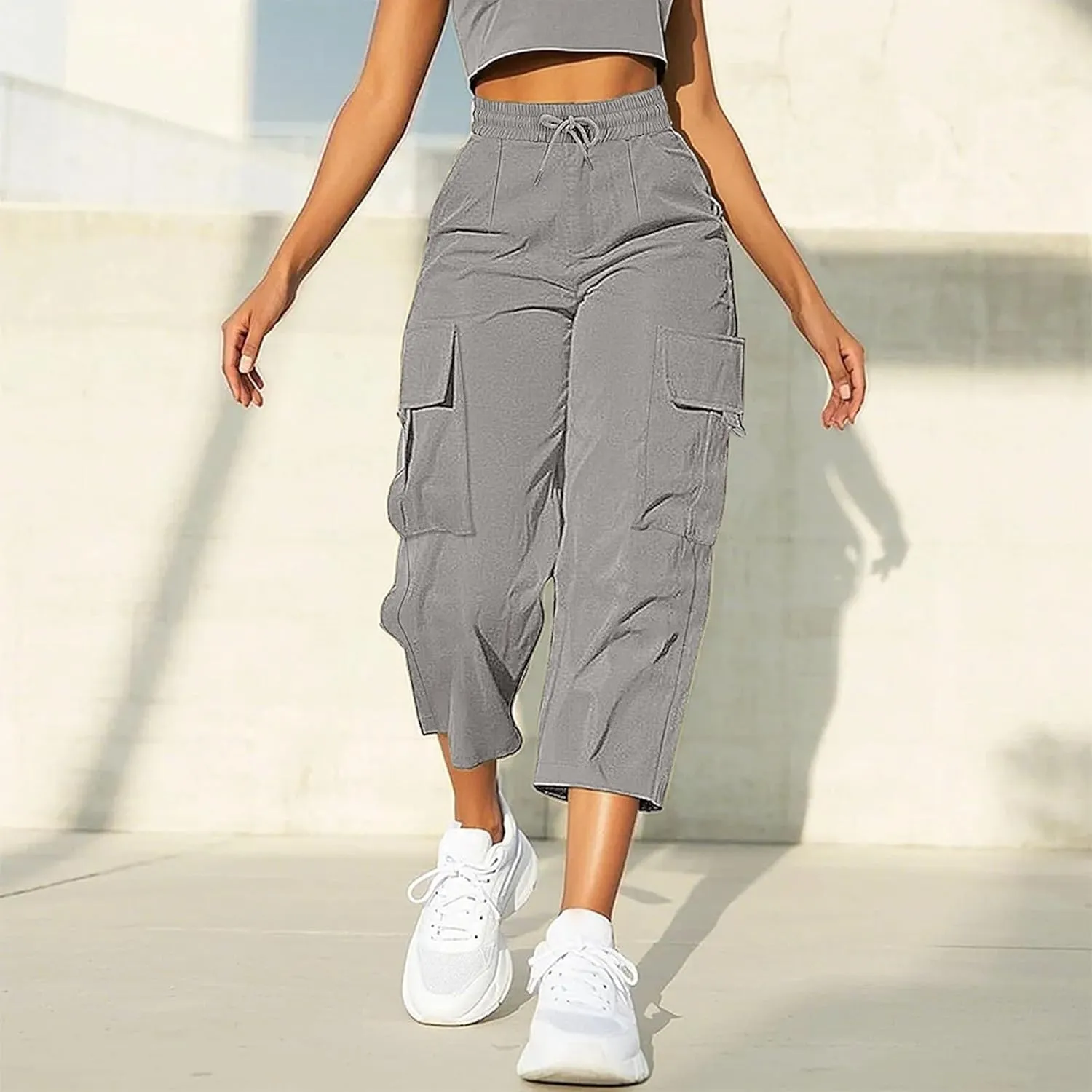 Capri Pants for Women Palazzo Lounge Pants Summer Dandelion Graphic Cropped Cotton Linen Comfy Baggy Trousers