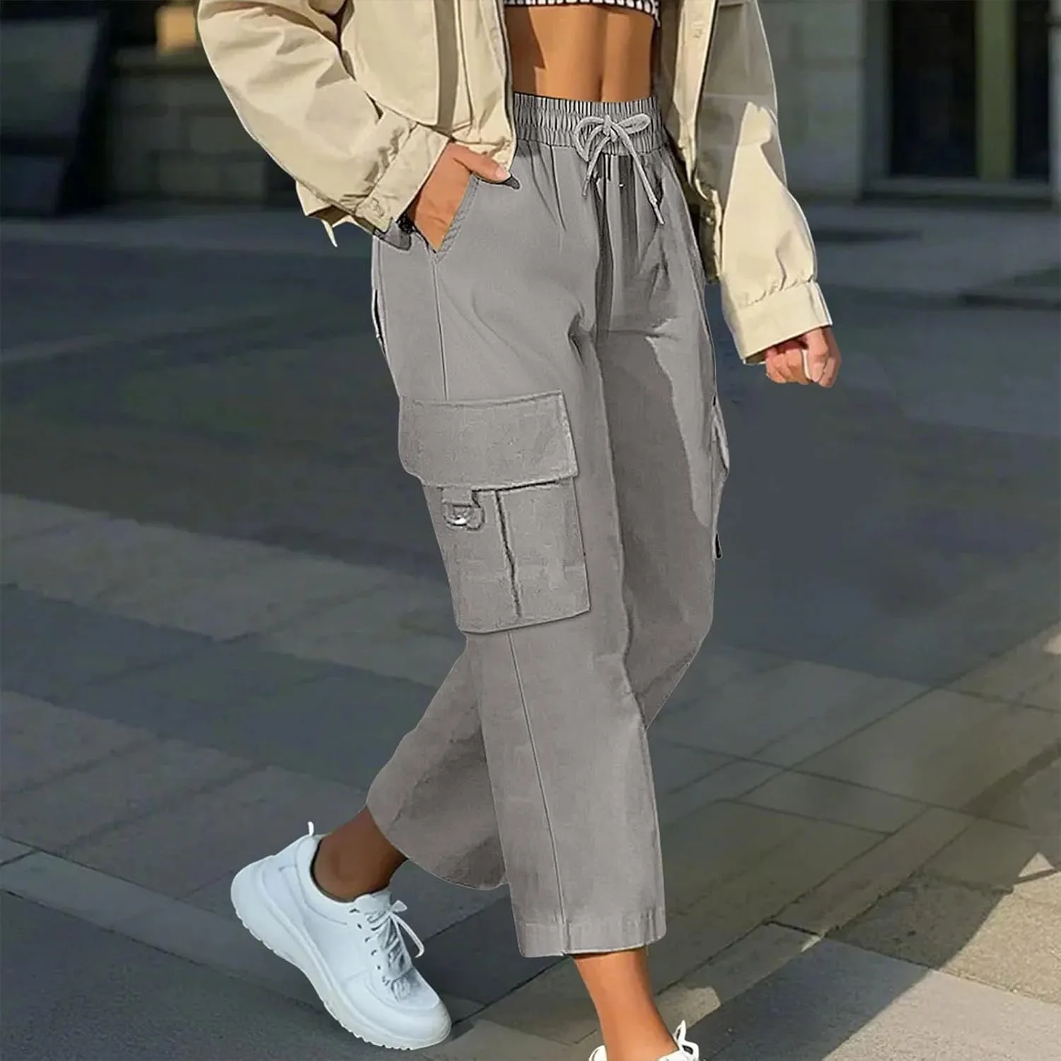Capri Pants for Women Palazzo Lounge Pants Summer Dandelion Graphic Cropped Cotton Linen Comfy Baggy Trousers