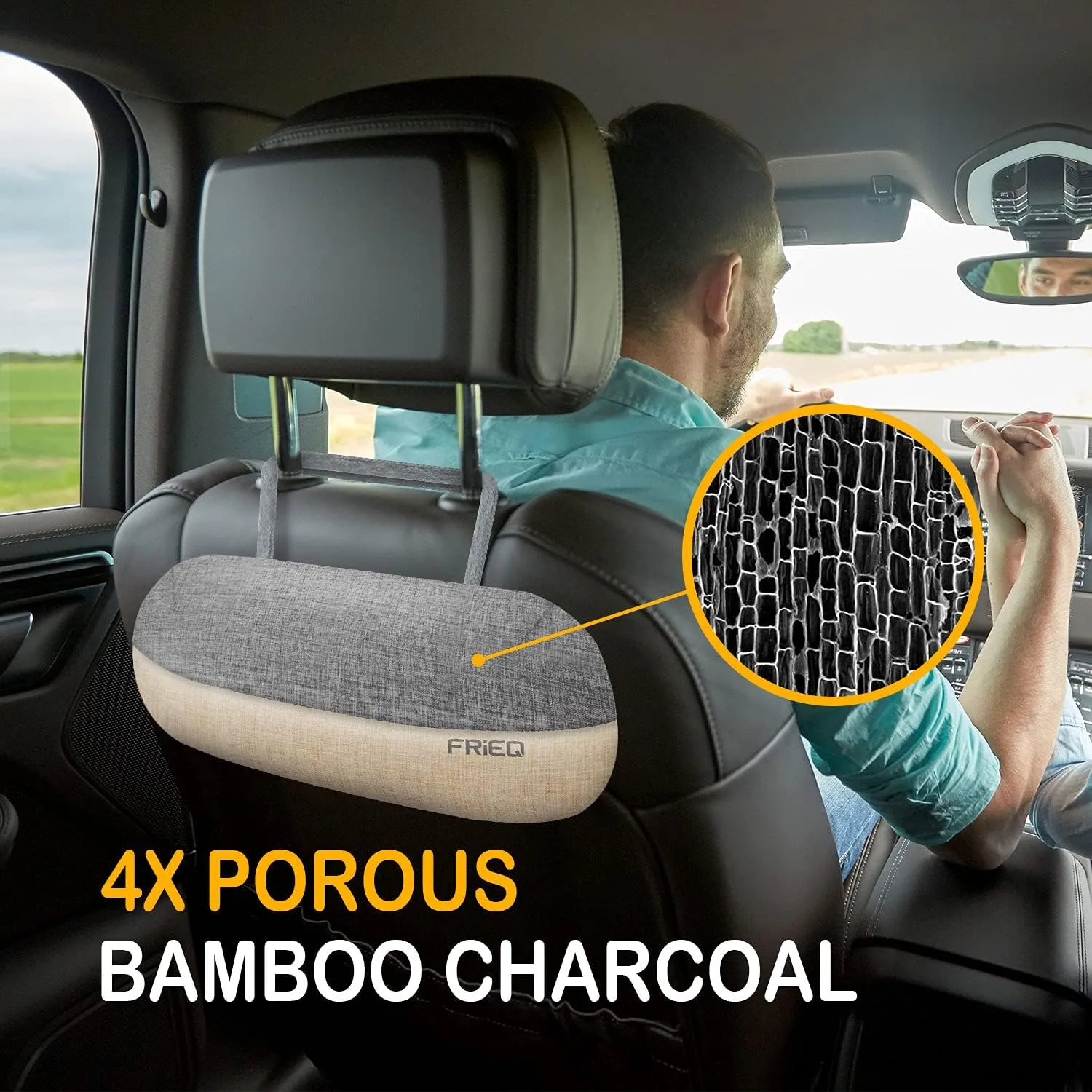 Car Air Freshener, 100% Activated Bamboo Charcoal Air Purifying Bag | Lasts 365  Days | Fragrance-Free Deodorizer - Absorb Smoke Smell and Bad Odors