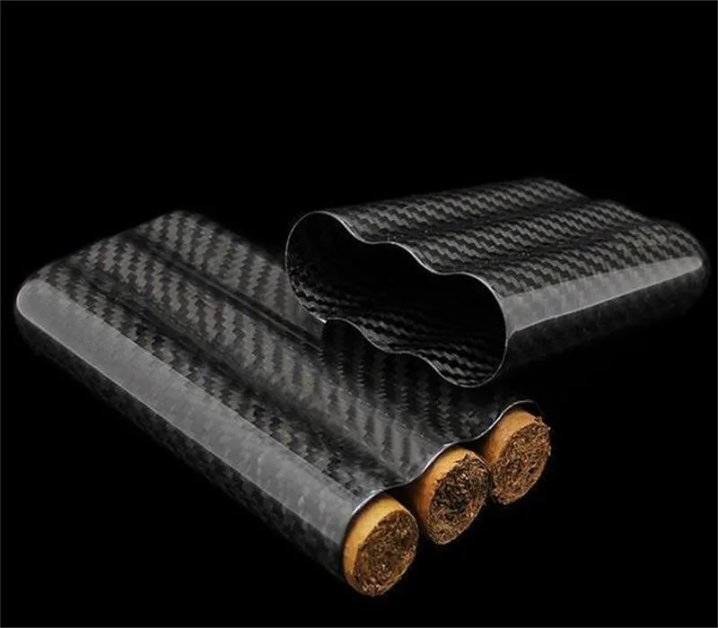 Carbon Fiber Cigar Case Humidor Glossy Black