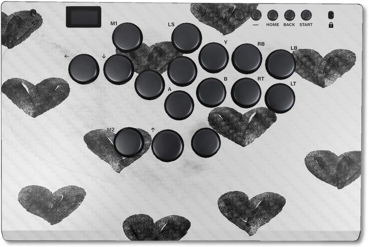Carbon Fiber Controller Skin Compatible with Haute42 M Ultra - Ink Hearts - Premium 3M Vinyl Protective Wrap Decal Cover - Easy to Apply | Crafted in The USA by MightySkins