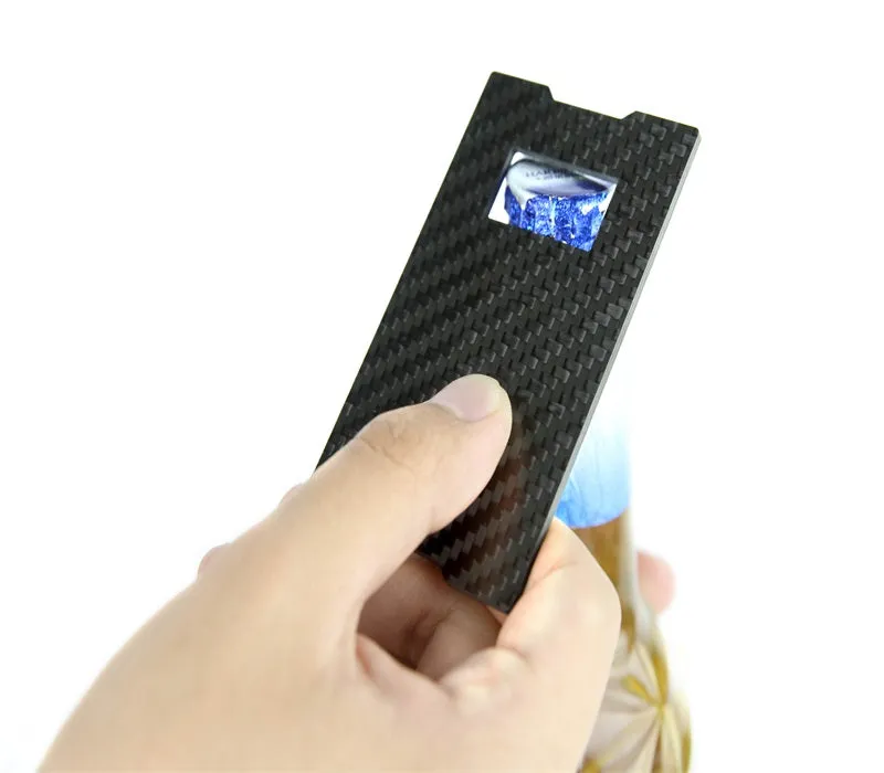 Card Holder Bottle Opener Slim Wallet Carbon