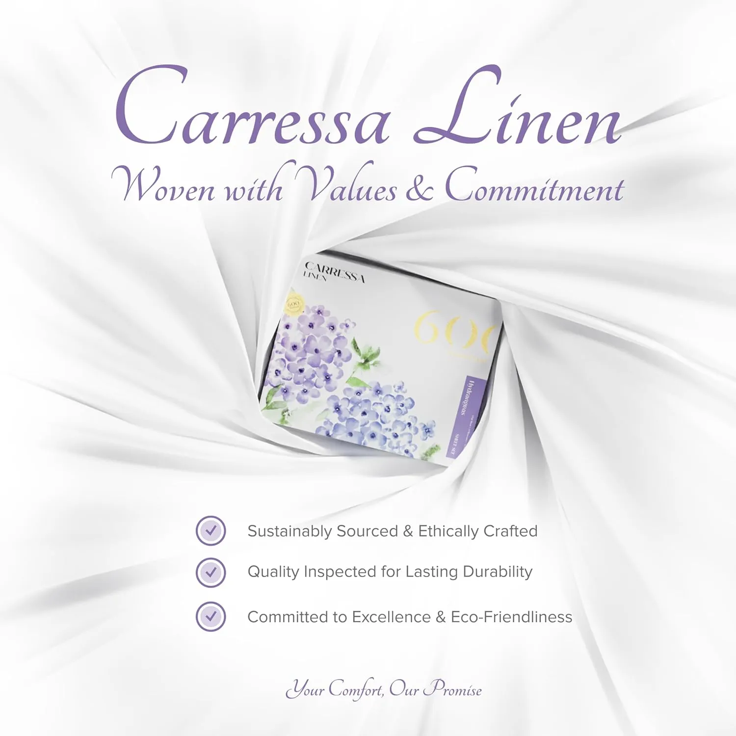 Carressa Linen Luxury Egyptian Cotton 4 PC King Size Sheet Set - 600 Thread Count Deep Pocket Fitted & Flat Sheets, Soft, Cooling Extra Long Staple Hotel-Quality Bedding with Sateen Weave - Beach Sand