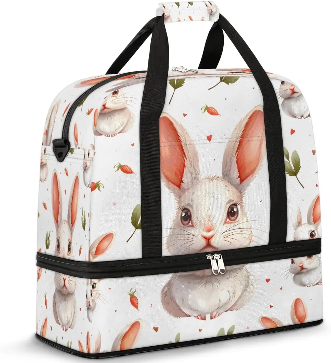 Carrot Dreams Travel Duffel Bag, Travel Essentials, Gym Bag for Women, Weekender Overnight Bag With Shoes Compartment, Carry On Bags for Airplanes