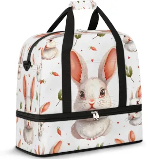 Carrot Dreams Travel Duffel Bag, Travel Essentials, Gym Bag for Women, Weekender Overnight Bag With Shoes Compartment, Carry On Bags for Airplanes