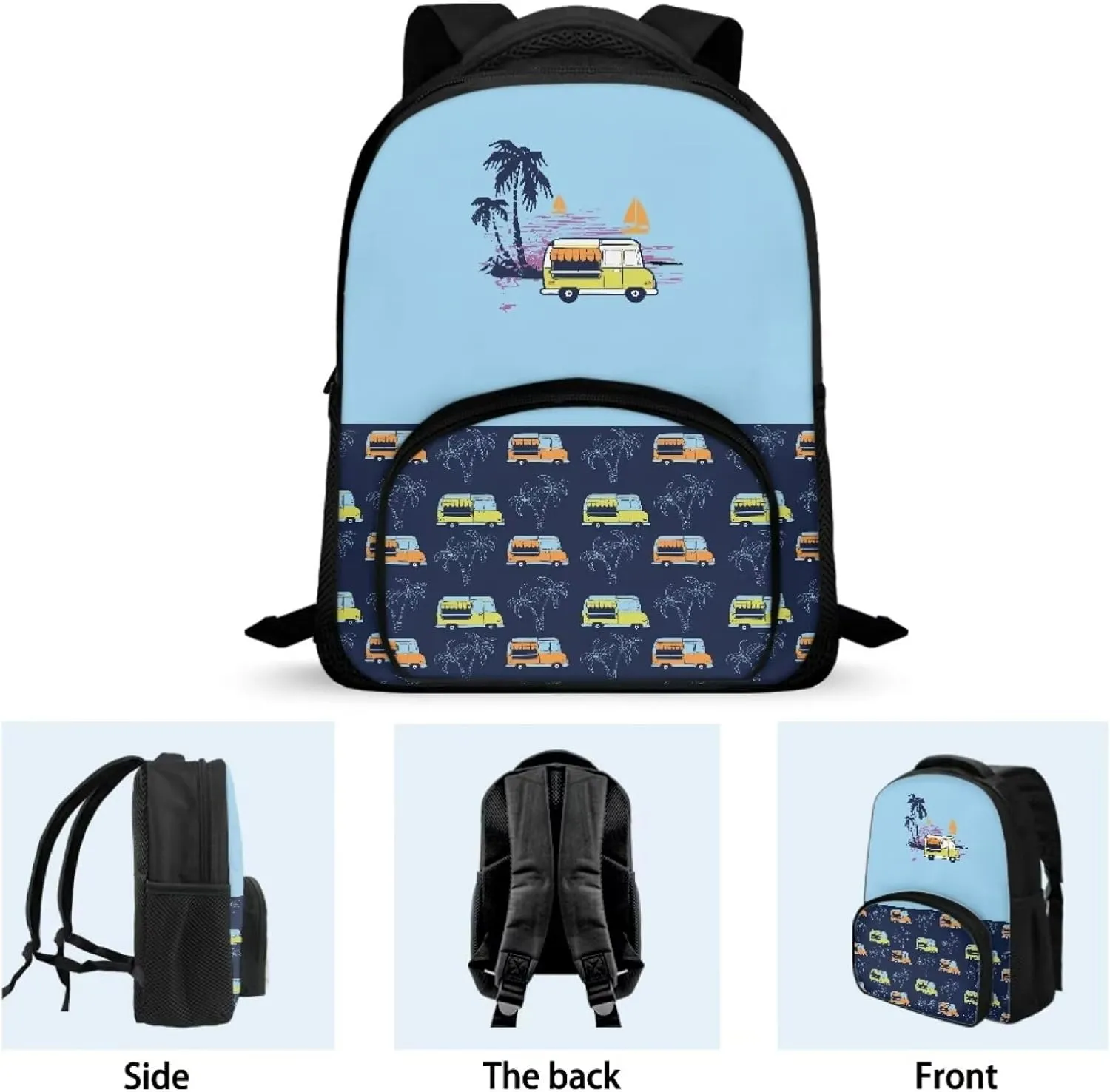 Cartoon Dining Car Backpack for Kids Boys Elementary School Bags for Girls Student Bag Back to School Gift Lightweight Bookbag Travel Rucksack Bagpack