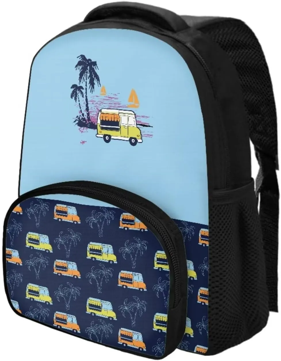 Cartoon Dining Car Backpack for Kids Boys Elementary School Bags for Girls Student Bag Back to School Gift Lightweight Bookbag Travel Rucksack Bagpack