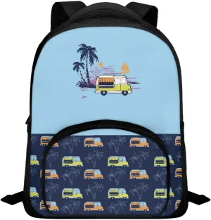 Cartoon Dining Car Backpack for Kids Boys Elementary School Bags for Girls Student Bag Back to School Gift Lightweight Bookbag Travel Rucksack Bagpack