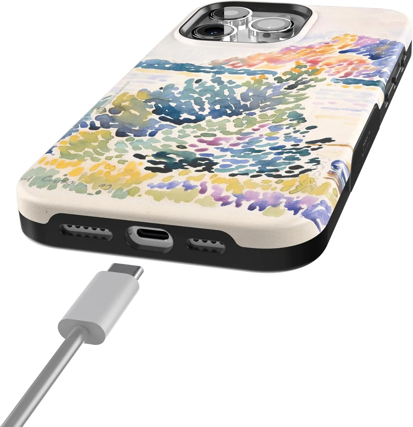 Casely iPhone 15 Pro Max Case | Cap Nègre | Calm Waters | The Met Museum Watercolor Bold | Compatible with MagSafe and Action Button