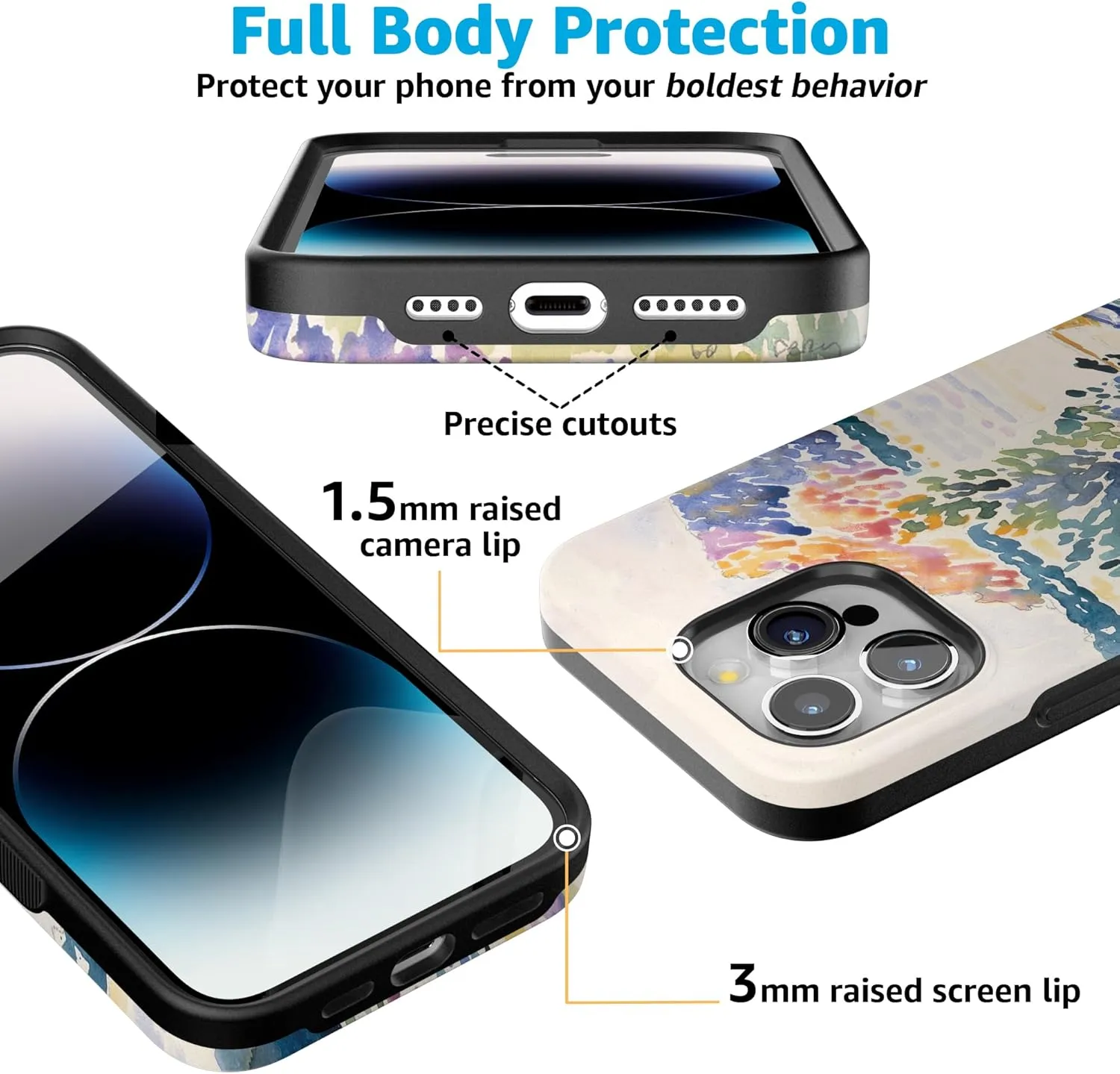 Casely iPhone 15 Pro Max Case | Cap Nègre | Calm Waters | The Met Museum Watercolor Bold | Compatible with MagSafe and Action Button