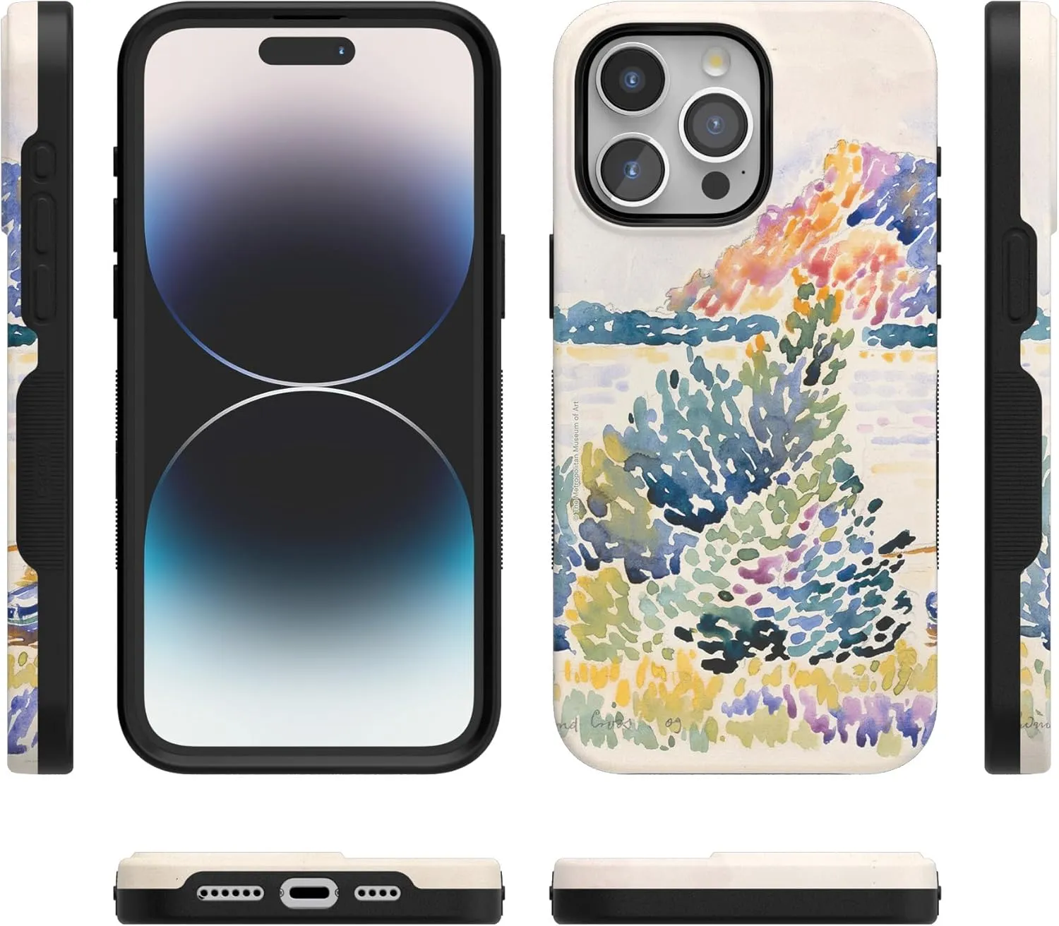 Casely iPhone 15 Pro Max Case | Cap Nègre | Calm Waters | The Met Museum Watercolor Bold | Compatible with MagSafe and Action Button