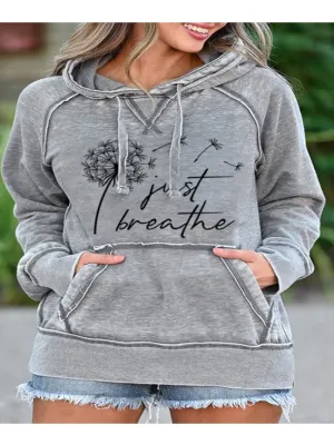 Casual Hooded Drawstring Pocketed Sweatshirt