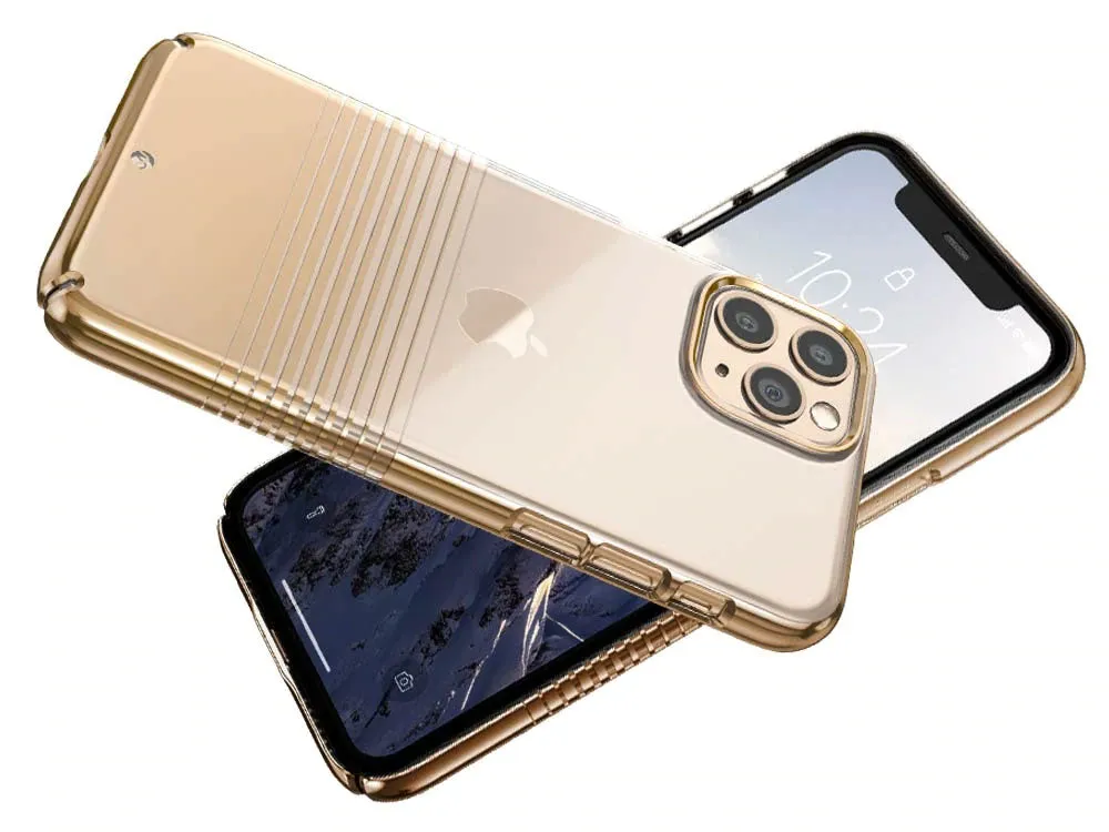 Caudabe Lucid Clear Ultra Slim Crystal Clear Hardshell Case For iPhone 11 Pro Max - Gold