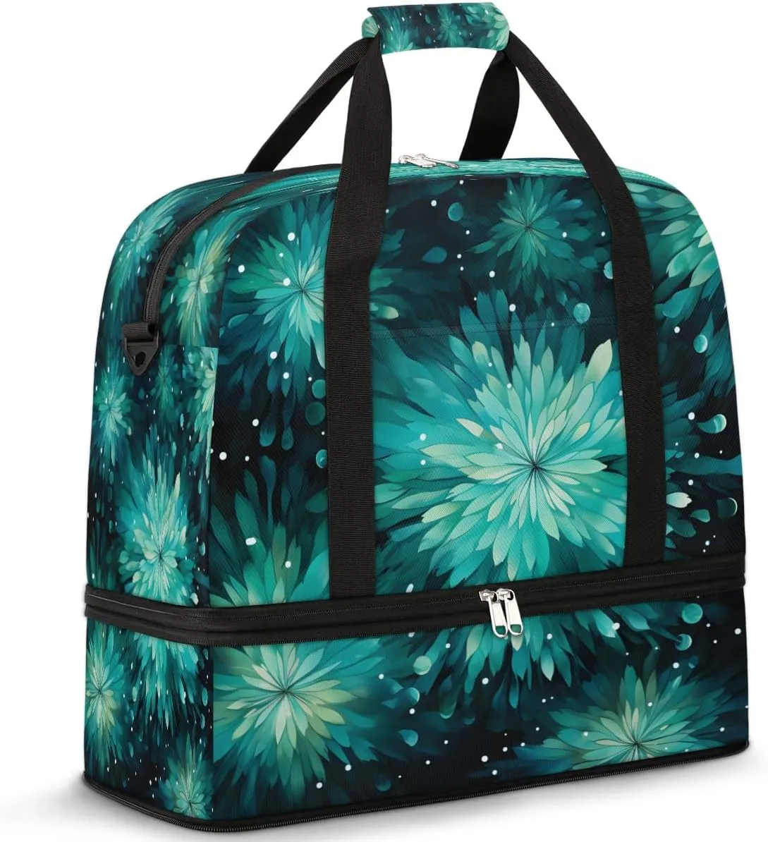 Celestial Garden Blooms Travel Duffel Bag, Travel Essentials, Gym Bag for Women, Weekender Overnight Bag With Shoes Compartment, Carry On Bags for Airplanes