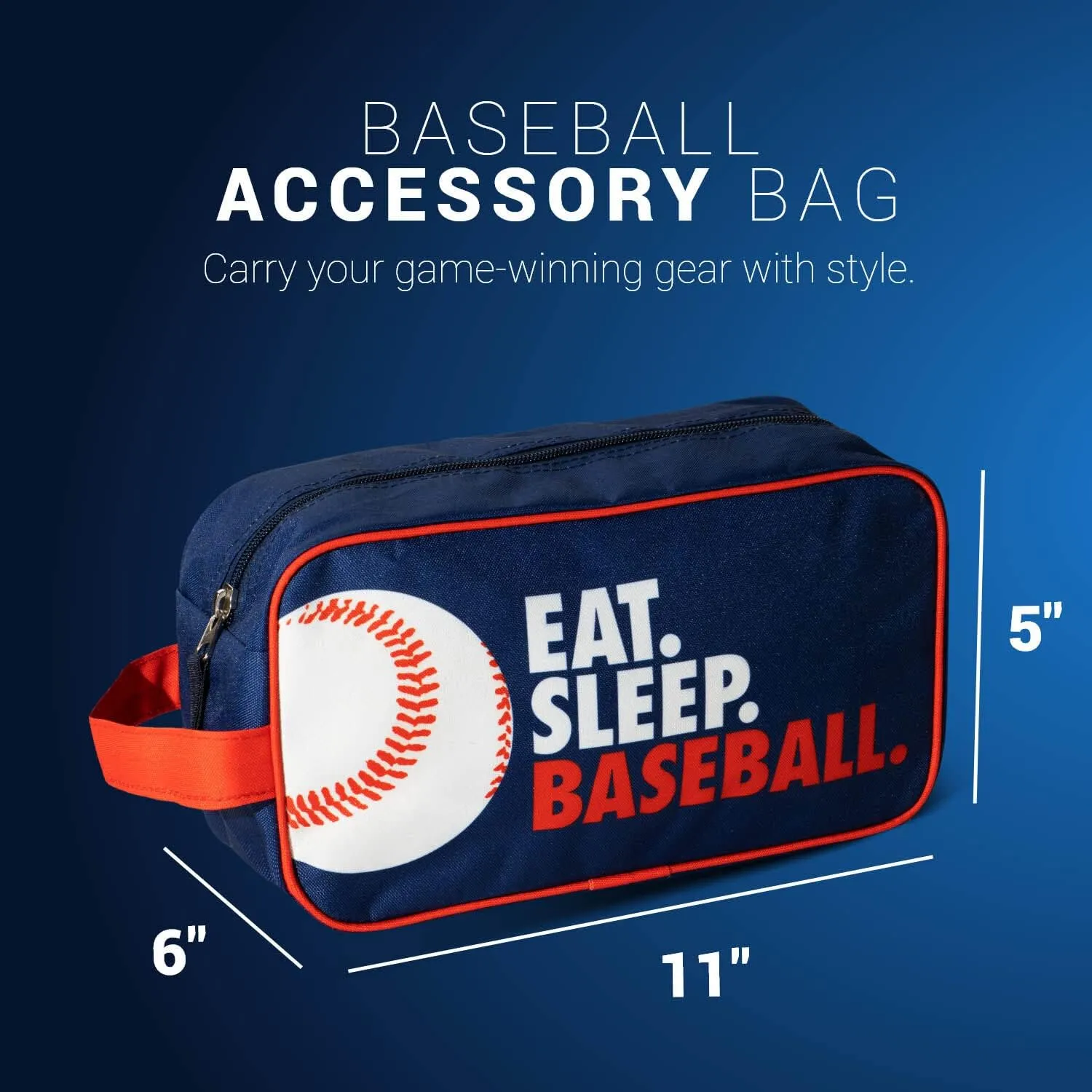 ChalkTalkSPORTS Baseball Accessory Bag | Travel Bag Dopp Kit | Eat Sleep Baseball