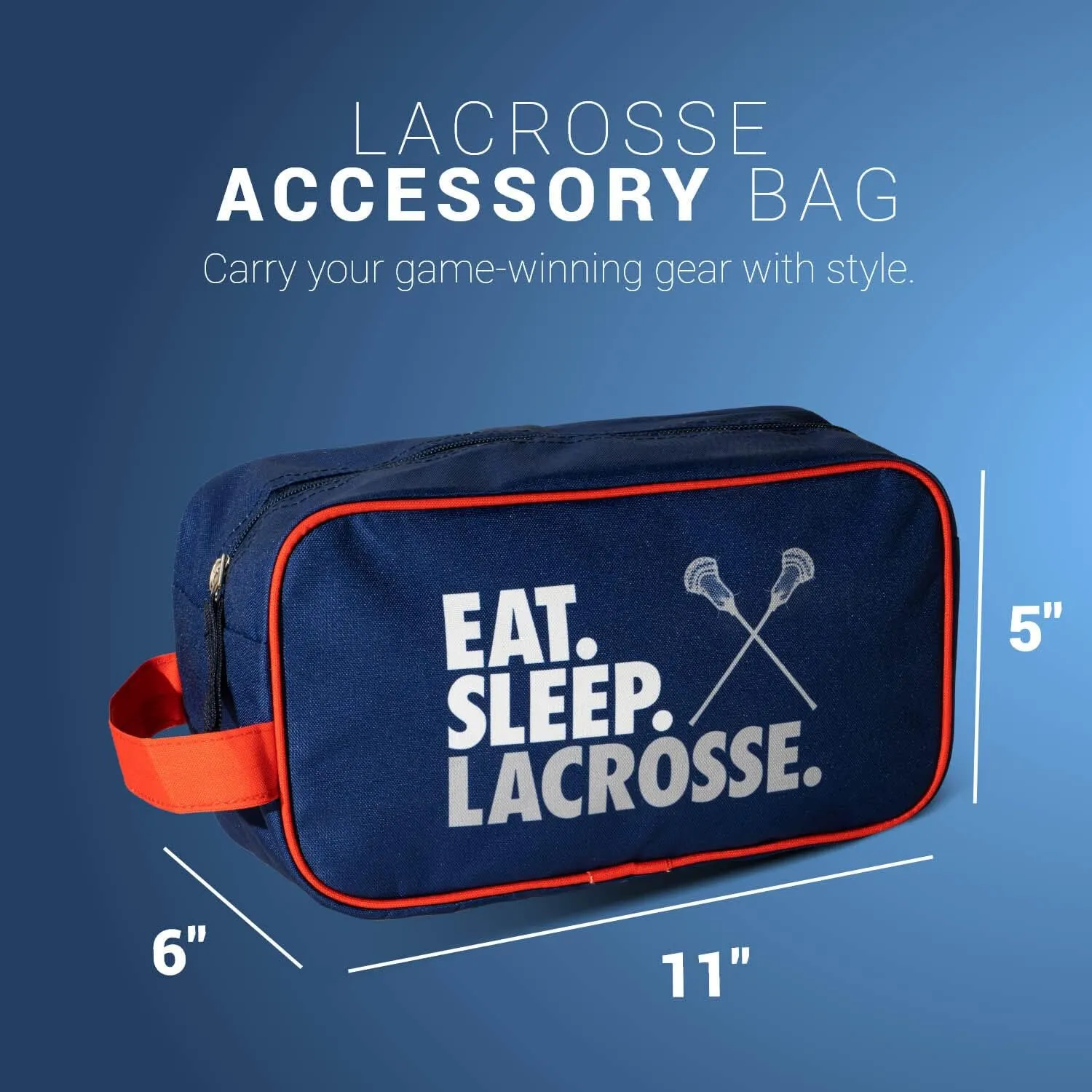 ChalkTalkSPORTS Guys Lacrosse Accessory Bag | Travel Bag Dopp Kit | Eat Sleep Lacrosse