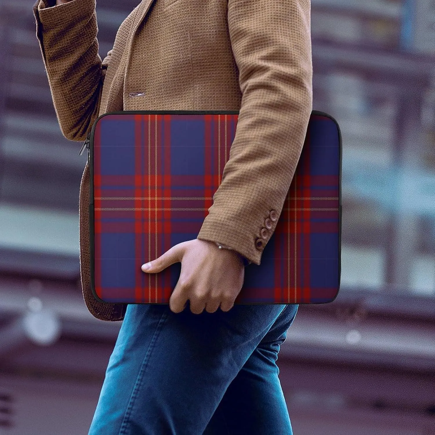 Checkered Black And White All Print Hands Free Withdrawal Laptop Bag Unisex