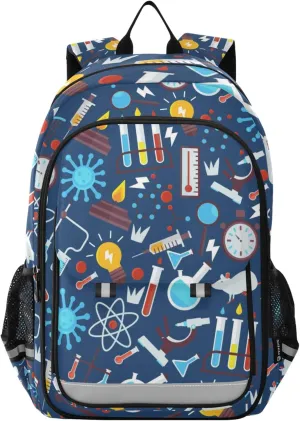 Chemistry Chemical Science Backpack Lightweight Bookbag Travel Laptop Backpack College School Computer Bag with Reflective Stripes
