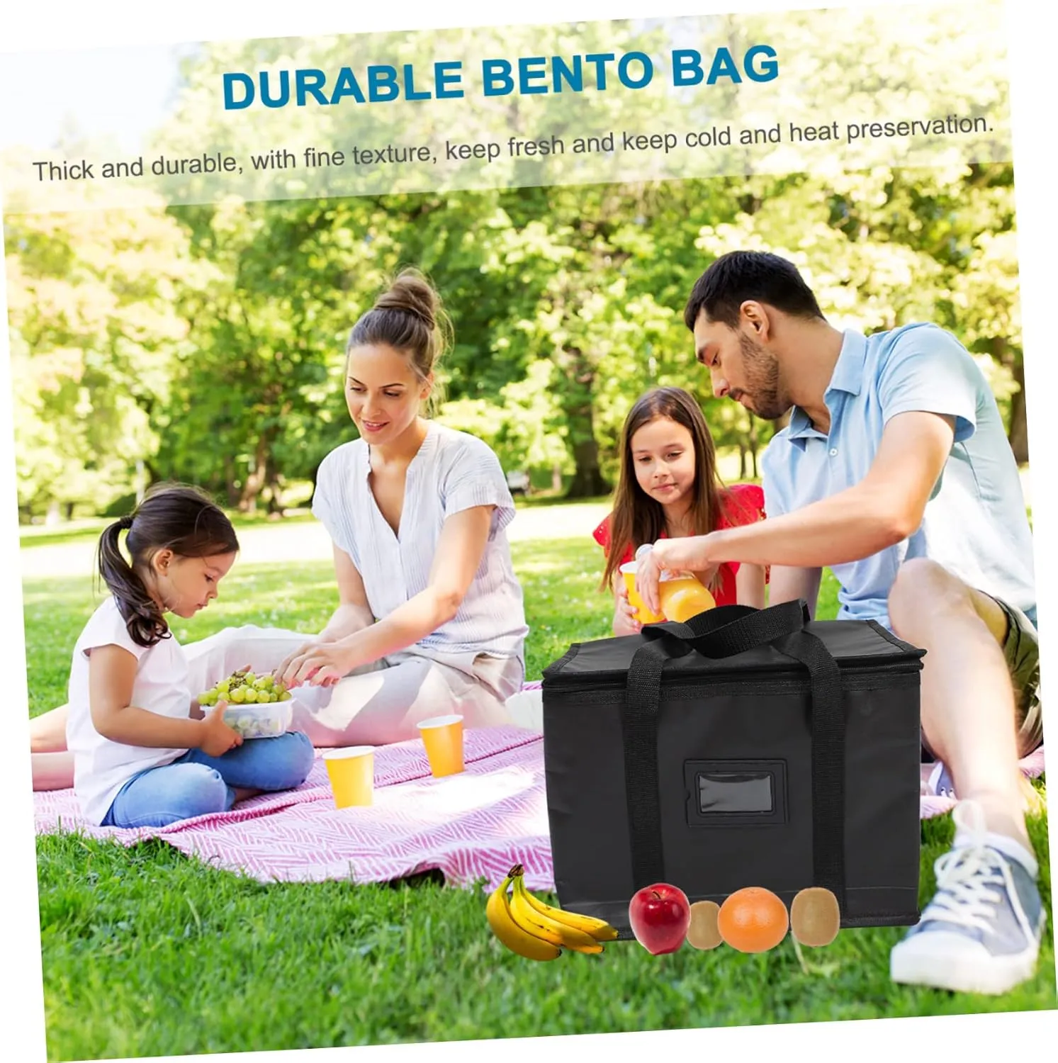 CHILDWEET Food Warmer Grocery Bag Insulated Bag Strong Pp Woven Fabric Cooler Bag for Hot or Cold Food Large Insulated Tote