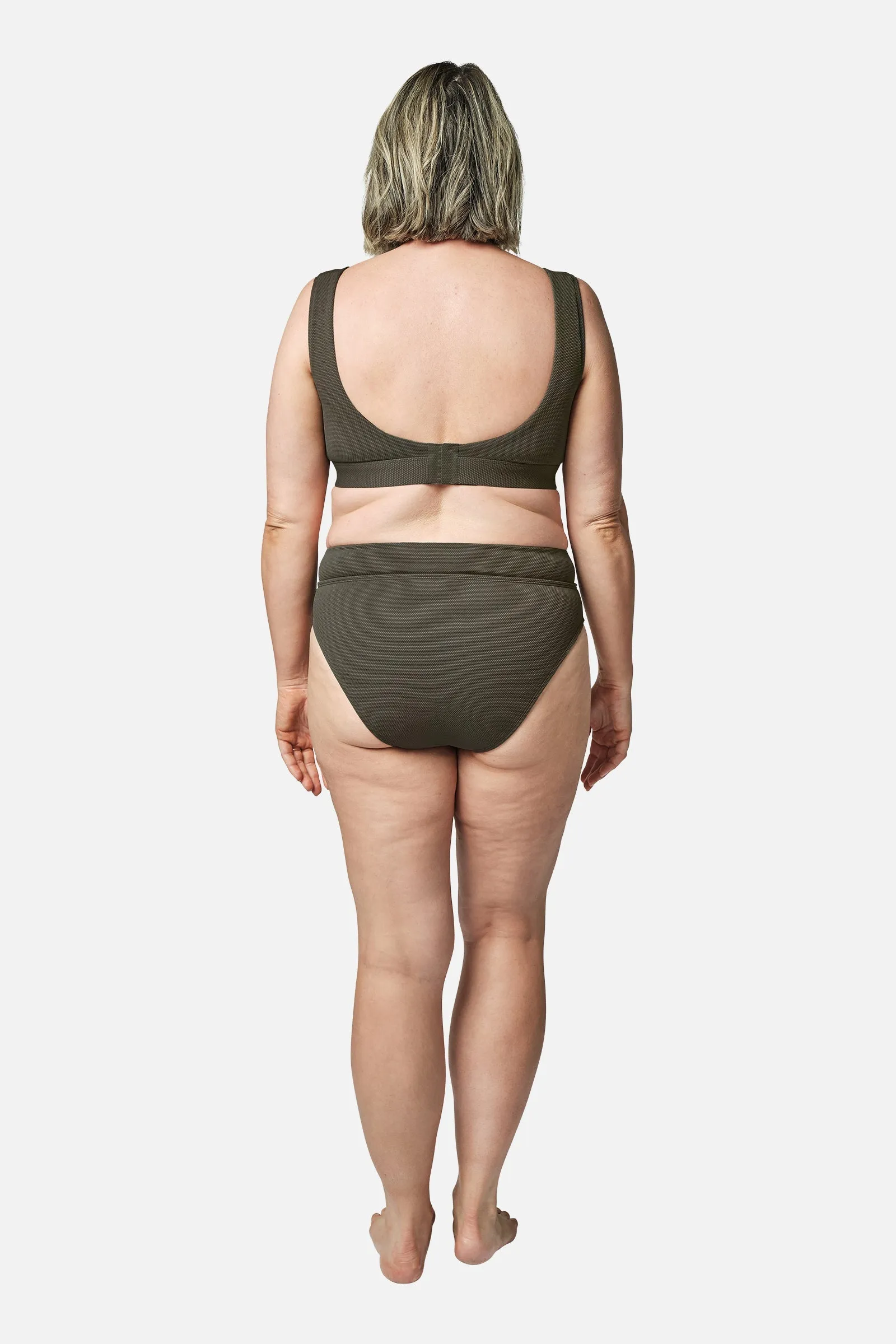 Classic Square Neck Bikini Bralette KHAKI TEXTURE